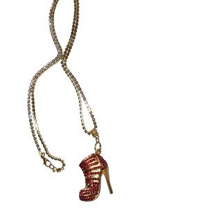 Red and gold bling sandal heel